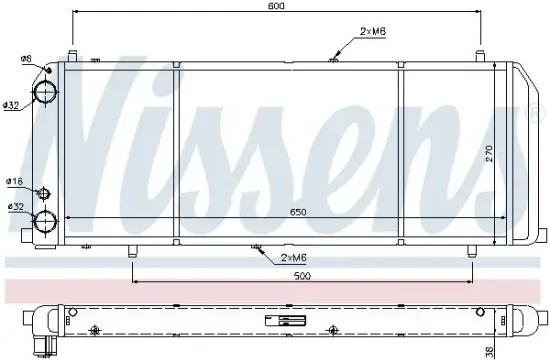 Kühler, Motorkühlung NISSENS 604201 Bild Kühler, Motorkühlung NISSENS 604201