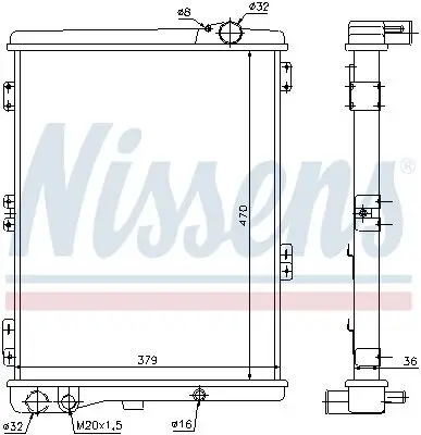 Kühler, Motorkühlung NISSENS 604411 Bild Kühler, Motorkühlung NISSENS 604411