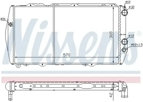 Kühler, Motorkühlung NISSENS 604551 Bild Kühler, Motorkühlung NISSENS 604551