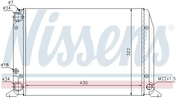 Kühler, Motorkühlung NISSENS 60601A