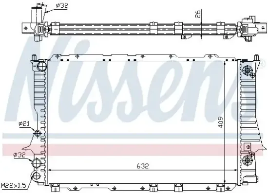 Kühler, Motorkühlung NISSENS 60477 Bild Kühler, Motorkühlung NISSENS 60477