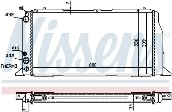 Kühler, Motorkühlung NISSENS 60487 Bild Kühler, Motorkühlung NISSENS 60487