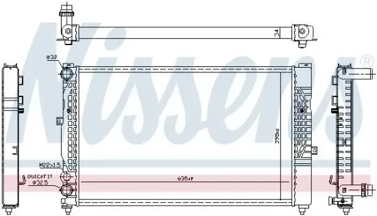 Kühler, Motorkühlung NISSENS 60491 Bild Kühler, Motorkühlung NISSENS 60491