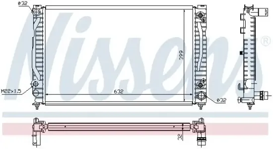 Kühler, Motorkühlung NISSENS 60495 Bild Kühler, Motorkühlung NISSENS 60495