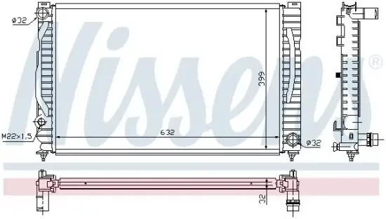 Kühler, Motorkühlung NISSENS 60496 Bild Kühler, Motorkühlung NISSENS 60496