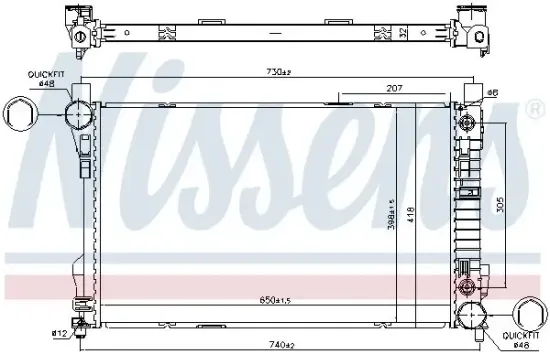Kühler, Motorkühlung NISSENS 606015 Bild Kühler, Motorkühlung NISSENS 606015