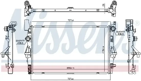 Kühler, Motorkühlung NISSENS 606021 Bild Kühler, Motorkühlung NISSENS 606021