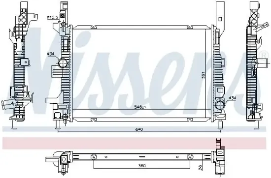 Kühler, Motorkühlung NISSENS 606033 Bild Kühler, Motorkühlung NISSENS 606033