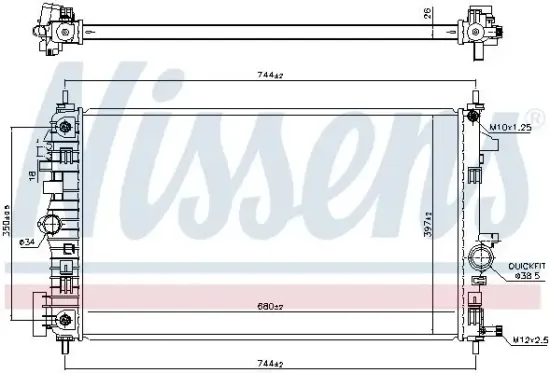 Kühler, Motorkühlung NISSENS 606049 Bild Kühler, Motorkühlung NISSENS 606049