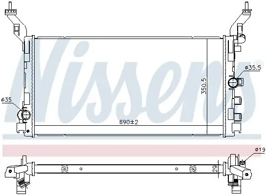 Kühler, Motorkühlung NISSENS 606058 Bild Kühler, Motorkühlung NISSENS 606058