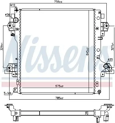Kühler, Motorkühlung NISSENS 606070 Bild Kühler, Motorkühlung NISSENS 606070