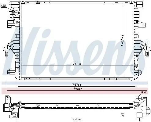 Kühler, Motorkühlung NISSENS 606088 Bild Kühler, Motorkühlung NISSENS 606088