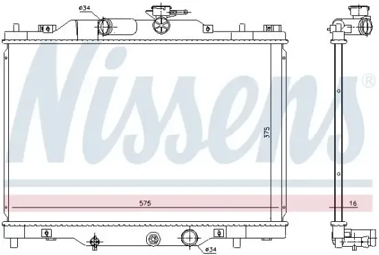 Kühler, Motorkühlung NISSENS 606117 Bild Kühler, Motorkühlung NISSENS 606117