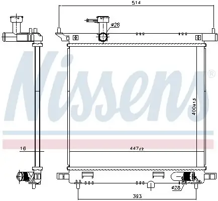 Kühler, Motorkühlung NISSENS 606138 Bild Kühler, Motorkühlung NISSENS 606138