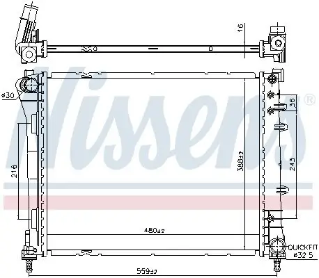 Kühler, Motorkühlung NISSENS 606159 Bild Kühler, Motorkühlung NISSENS 606159