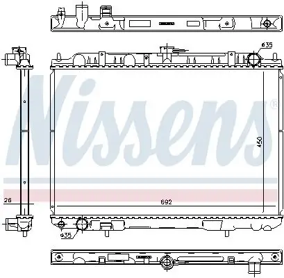 Kühler, Motorkühlung NISSENS 606160 Bild Kühler, Motorkühlung NISSENS 606160