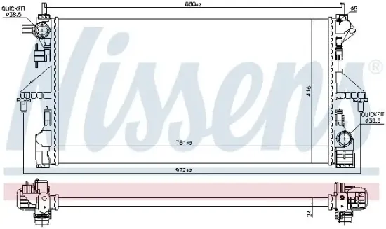 Kühler, Motorkühlung NISSENS 606169 Bild Kühler, Motorkühlung NISSENS 606169