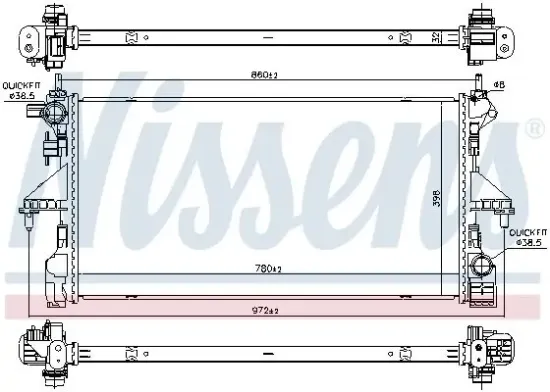 Kühler, Motorkühlung NISSENS 606171 Bild Kühler, Motorkühlung NISSENS 606171