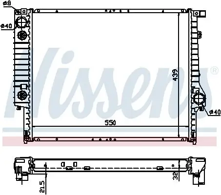 Kühler, Motorkühlung NISSENS 60618A Bild Kühler, Motorkühlung NISSENS 60618A