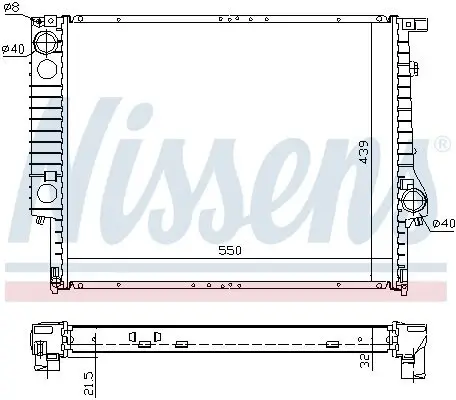 Kühler, Motorkühlung NISSENS 60619A Bild Kühler, Motorkühlung NISSENS 60619A