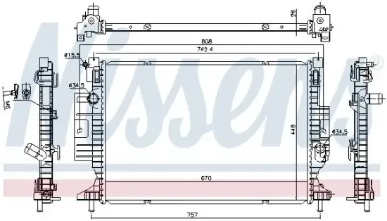 Kühler, Motorkühlung NISSENS 606215 Bild Kühler, Motorkühlung NISSENS 606215