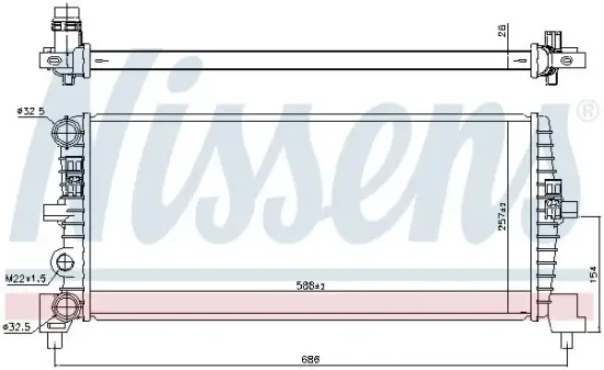 Kühler, Motorkühlung NISSENS 606239 Bild Kühler, Motorkühlung NISSENS 606239