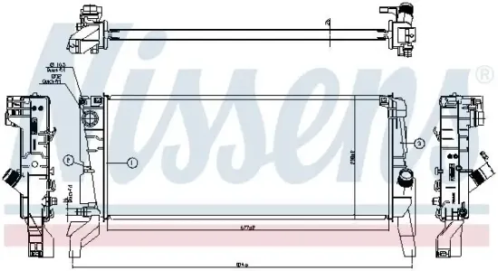Kühler, Motorkühlung NISSENS 606246 Bild Kühler, Motorkühlung NISSENS 606246