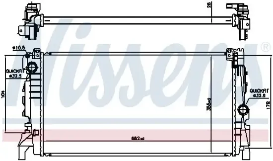 Kühler, Motorkühlung NISSENS 606247 Bild Kühler, Motorkühlung NISSENS 606247