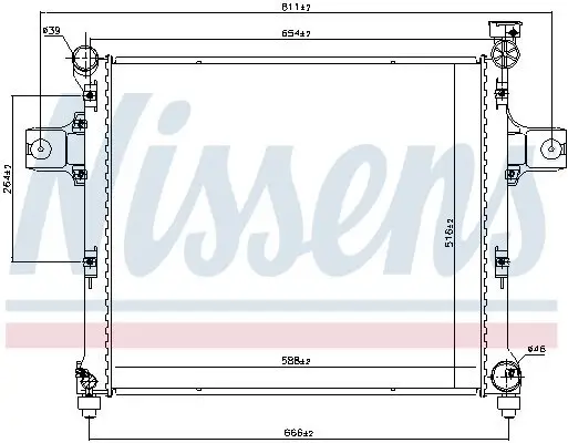 Kühler, Motorkühlung NISSENS 606254 Bild Kühler, Motorkühlung NISSENS 606254