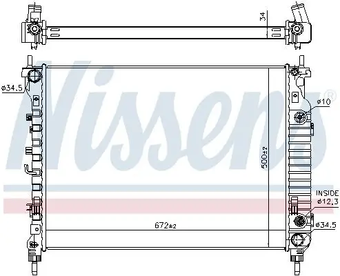 Kühler, Motorkühlung NISSENS 606256 Bild Kühler, Motorkühlung NISSENS 606256