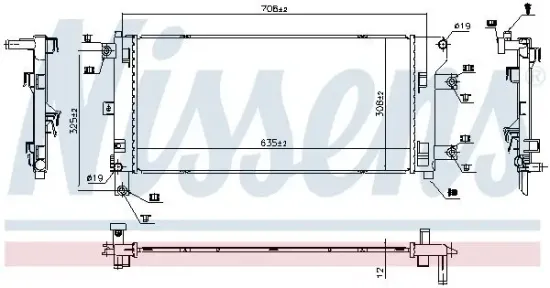 Kühler, Motorkühlung NISSENS 606264 Bild Kühler, Motorkühlung NISSENS 606264