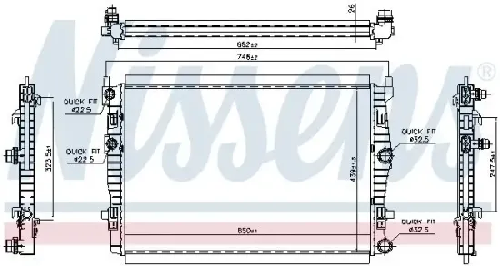 Kühler, Motorkühlung NISSENS 606267 Bild Kühler, Motorkühlung NISSENS 606267