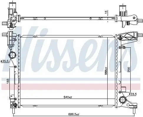 Kühler, Motorkühlung NISSENS 606277 Bild Kühler, Motorkühlung NISSENS 606277