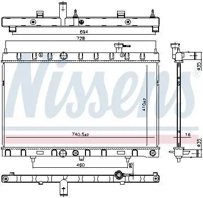 Kühler, Motorkühlung NISSENS 606312 Bild Kühler, Motorkühlung NISSENS 606312