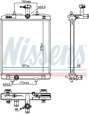 Kühler, Motorkühlung NISSENS 606330 Bild Kühler, Motorkühlung NISSENS 606330