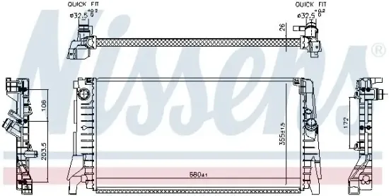 Kühler, Motorkühlung NISSENS 606340 Bild Kühler, Motorkühlung NISSENS 606340