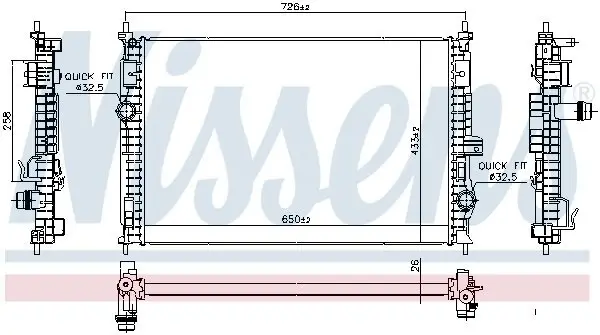 Kühler, Motorkühlung NISSENS 606342