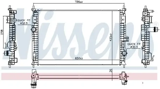 Kühler, Motorkühlung NISSENS 606342 Bild Kühler, Motorkühlung NISSENS 606342