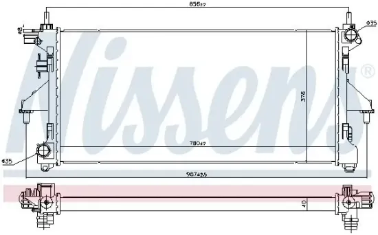 Kühler, Motorkühlung NISSENS 606347 Bild Kühler, Motorkühlung NISSENS 606347