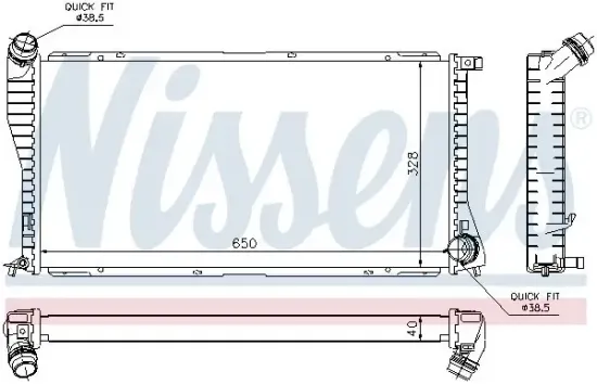 Kühler, Motorkühlung NISSENS 60634A Bild Kühler, Motorkühlung NISSENS 60634A