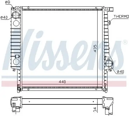 Kühler, Motorkühlung NISSENS 60635A Bild Kühler, Motorkühlung NISSENS 60635A