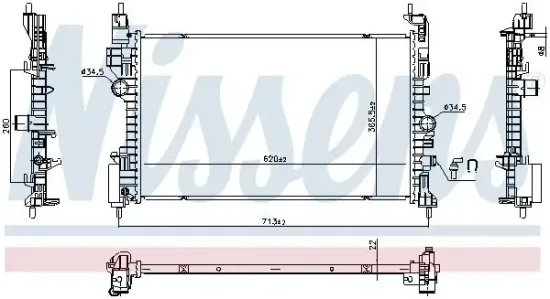 Kühler, Motorkühlung NISSENS 606390 Bild Kühler, Motorkühlung NISSENS 606390