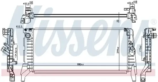 Kühler, Motorkühlung NISSENS 606391 Bild Kühler, Motorkühlung NISSENS 606391