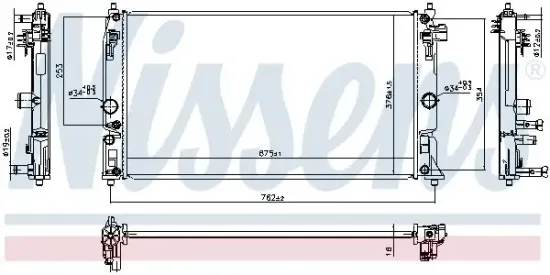 Kühler, Motorkühlung NISSENS 606394 Bild Kühler, Motorkühlung NISSENS 606394