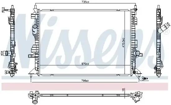 Kühler, Motorkühlung NISSENS 606404 Bild Kühler, Motorkühlung NISSENS 606404