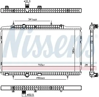 Kühler, Motorkühlung NISSENS 606405 Bild Kühler, Motorkühlung NISSENS 606405