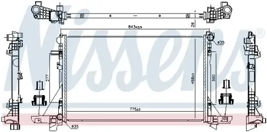 Kühler, Motorkühlung NISSENS 606411 Bild Kühler, Motorkühlung NISSENS 606411