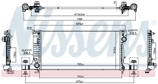 Kühler, Motorkühlung NISSENS 606414 Bild Kühler, Motorkühlung NISSENS 606414