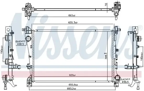 Kühler, Motorkühlung NISSENS 606441 Bild Kühler, Motorkühlung NISSENS 606441