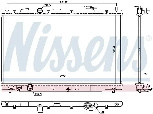Kühler, Motorkühlung NISSENS 606444 Bild Kühler, Motorkühlung NISSENS 606444